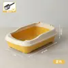Bandeja sanitaria grande para gatos, semi-cerrada, con lados altos para evitar que la arena se esparza, diseño abierto, hecha de material PP engrosado, fácil de limpiar, y un artículo para mascotas