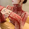 Suéter de cuello alto para mujer, otoño e invierno, camisa base 2023, nuevo, popular, moderno, tejido, top, ropa interior para mujer
