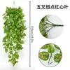 Trepadeiras de Plantas Verdes para Decoração, Trepadeiras Artificiais de Flores Plásticas para Sala de Estar, Penduradas na Parede Interna, Plantas Penduradas Montadas na Parede