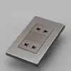 Metal gris sin óxido acero inoxidable 304 calibre americano 118 tipo uno abierto 2 abierto 3 vías enchufe de interruptor de luz de pared