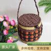 Caja de embalaje tejida Tenglong, tetera en forma de tambor de medio jin, taza de té, caja de almacenamiento tejida de hierro