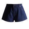 Shorts Jeans Retrô Azul Escuro para Mulheres Nova Coleção Primavera e Verão 2025 Cintura Alta Soltos Efeito Emagrecedor Reto Linha A Hot Pants para Pessoas Baixas