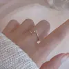Anel Fino de Diamante para Mulheres, Estilo Japonês e K, Círculo Fino de Nicho, Pequeno Anel de Diamante, Abertura Exquisita, Anel Aberto de Ouro Empilhável