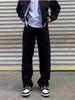 Jeans Blancos para Hombre y Mujer, Pantalones Negros Holgados y Versátiles de Pierna Ancha, Pantalones Largos Casuales Rectos Slim Retro de Alta Calle