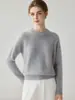 Nueva colección de otoño e invierno: suéter grueso de cuello redondo 100% cachemira con mangas raglán, con un patrón de punto texturizado, perfecto como capa base o jersey informal