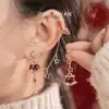 Atmósfera Navideña Lujo Accesible Nicho Otoño e Invierno Pendientes de Alta Gama Pendientes para Mujer Únicos Elegantes Clips para Orejas de Árbol de Navidad