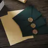 Set de papelería para estudiantes con sello de cera para sobre verde oscuro, hermoso, fresco y romántico, papelería artística vintage para confesiones del Día de San Valentín