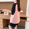 Conjunto Completo de Trajes Populares de Color Contrastante para Verano Casual, Empalme de Moda, Pantalones Cortos Estampados Sueltos para el Trabajo, Conjunto de Dos Piezas de Manga Corta