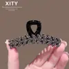Nuevo Clip de Garra Elegante de Lujo Ligero con Pedrería para Mujer Versátil de Gama Alta para la Parte Trasera de la Cabeza Clip de Garra para Semirecogido Clip de Tiburón Exquisito Accesorio para el Cabello