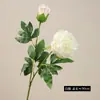 Flores Peônia Artificiais de Alta Qualidade, Hidratantes, com 2 Cabeças, para Casamento, Decoração de Cena Doméstica, Enfeites de Flores Falsas