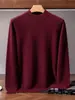 Nuevo suéter de cachemira para otoño e invierno para hombre, jersey, color liso, cuello semi-alto, suéter de lana, estilo de negocios, talla grande, suéter de capa base