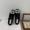 Sapatos Mary Jane Quadrados com Fivela de Strass Estilo Francês 2025 Primavera/Verão Novo Modelo Popular com Tira Única, Salto Grosso, Sapatos Baixos Estilo Fada