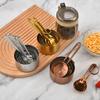 Juego de 4 piezas de cuchara medidora de acero inoxidable con escala, cuchara medidora, medidor para hornear, cuchara para condimentos, cuchara medidora de café