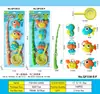 Set de Pesca Infantil Transfronterizo del Sudeste Asiático Juguetes Educativos con Caña de Pescar, Red para Peces, Varios Peces Marinos y Juguetes para el Agua en Empaque de Ampolla