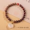 Nuevo estilo chino pulsera de sándalo cinabrio ébano lobular palo de rosa pulsera de cuentas ágata natural cierre de seguridad