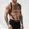 Arreio Corporal de Couro Masculino da Moda Alça de Ombro Bondage Escuro Sm Erótico Flertando Sexo Cinto de Restrição de Couro