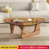 Mesa de centro de cristal, mesa de centro creativa y moderna para sala de estar, adecuada para apartamentos pequeños, mesa pequeña minimalista moderna de lujo ligero