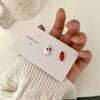 Pendientes de aguja de plata S925 para mujer, estilo coreano, sencillos, bonitos, con forma de conejo y zanahoria asimétrica, joyería distintiva para las orejas.