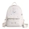 Bolso versátil estilo coreano con patrones de conejo y estrella, bolso de bloques de color, mochila estudiantil de gran capacidad, mochila linda y elegante para mujer