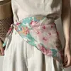 Pañuelo Triangular Floral Dulce de Verano para Mujer, Delgado y Transpirable, Pañuelo Decorativo Versátil para Cabeza y Cuello, Doble Uso como Media Falda