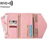 Nova Bolsa de Passaporte Transfronteiriça para Mulheres RFID Multiuso para Documentos e Passagens para Homens e Mulheres Porta-Passaporte Carteira para Viagem ao Exterior
