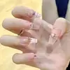 Fototerapia usado à mão unha patch nail patch geleia gel 24 peças plásticas encaixotadas fábrica de unhas produto acabado atacado