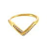 Anillo de acero inoxidable Xinyixin con forma de V, circonita 5A, apertura lateral, ajustable, para mujer, no se decolora