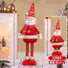 Ornaments de Boneca Retrátil de Natal Novos Transfronteiriços Presentes de Natal para Idosos Boneco de Neve Alce Boneca de Pernas Longas Decorações