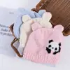 Adorable Gorro de Panda para Bebé Estilo Otoño e Invierno Dibujo Animado Infantil Peluche Cortavientos Cálido Protección para Orejas Diversión Infantil