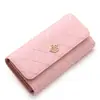Billetera larga para mujer, nueva, con hebilla, rombos, gran capacidad, corona, bordada, para teléfono móvil, venta al por mayor para mujeres