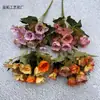 Pequeña Flor Artificial de Rosa Retro Ramo Pequeño Hogar Sala de Estar Mesa de Comedor Flor Artificial Adornos de Flor Artificial Rosa Hibisco Transfronteriza