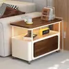 Mesa de Café Multifuncional Móvil Usada para Sala de Estar Wind Apartamento Pequeño en Casa Sofá con Ruedas Gabinete Lateral Mesa Lateral Mesa Pequeña