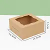 Caixa de Biscoito com Janela de Cartão Branco 6*6*3 polegadas Caixa de Embalagem para Bolo Sobremesa Ocidental Donut Assado