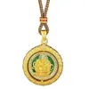 Colgante de Cobre Chapado en Oro Atractor de Fortuna con Diamantes, Diseño Giratorio, Estilo Vintage, Lujo Ligero, Collar Versátil y Exquisito