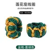 Nó de Lótus Espiral Feito à Mão DIY Pequeno e Requintado Camada Dupla Base de Lótus Nó de Lanterna Colar Pulseira Acessório Argola