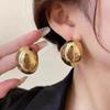Pendientes Ovalados Geométricos de Metal Exagerados de Personalidad Europea y Americana, Moda Temperamento Tendencia, Accesorios de Oreja de Lujo Ligero de Alta Gama
