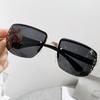 Gafas de sol de imitación de comercio exterior, gafas de moda transfronterizas de media montura, gafas de sol delgadas para viajes de conducción, 1024 ventas de fábrica