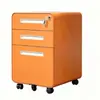 Color Naranja Luoyang Acero Muebles Esquina Redondeada Tres Cajones Gabinete Móvil Acero Laminado en Frío Oficina Archivo Móvil Bajo Gabinete Soportes OEM