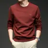 Sudadera de Alta Calidad para Hombre con Lana de Oveja, Nuevo Estilo Otoño 2025, Cuello Redondo, Casual, Cómoda, Versátil Camiseta Básica de Manga Larga