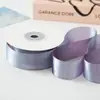 Cinta de Gasa de Nieve Translúcida Flor de Seda 2.5cm 100 Yardas Material para Lazos de Pasteles y Accesorios para el Cabello