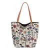 Bolsa de lona de gran capacidad estilo chino para mujer, nuevo bolso de hombro floral de moda 2026, bolso tote versátil de moda para el día a día