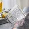 Atacado de fábrica copo de vidro com padrão de olho de martelo e borda dourada artificial copo de suco padrão de martelo copo de leite copo de chá ins mercado noturno