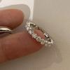 Anel de Prata Esterlina S925 Simples Versátil Romântico para Casal Pedido de Casamento Empilhado com Anéis de Anel de Diamante para Homens e Mulheres