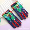 Guantes Calientes para Niños para Ciclismo al Aire Libre en Otoño e Invierno, Engrosados de Dibujos Animados, Cortavientos, Forrados de Felpa, Resistentes al Agua, Antideslizantes, Guantes a Prueba de Frío de Invierno