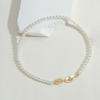 Collar de perlas simple y personalizado de nicho con colgante de diseño Love chapado en oro real de 14k, estilo nuevo europeo y americano, cadena de clavícula