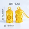 Novo Pingente Rotatório Tradicional Estilo Chinês Banhado a Ouro com Sutra do Coração de Buda de Quatro Faces para Mulheres, Pingente Grande de Buda de Quatro Faces Tailandês com Cordão Trançado para Corrente de Suéter