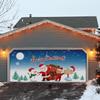 Cortina de Puerta de Garaje de Invierno y Navidad de Amazon Transfronteriza Tela de Fondo para Fiesta Festiva Banderín de Puerta Tela Colgante