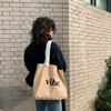 2026 Bolso de Lona con Letras de un Solo Hombro Estilo Ins, Bolso de Tela Estilo Perezoso, Bolso de Lona para Estudiante Japonés, Bolso Cruzado