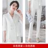 Conjunto de traje profesional de manga media para mujer, de verano, fino, para salón de belleza, esteticista, blanco