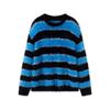 Suéter de Rayas con Sentido de Diseño Nicho para Hombre y Mujer Invierno Estilo Coreano Ropa Abrigo Estilo Perezoso Tejido de Punto para Adolescentes